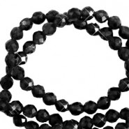 Faceted Natural stone beads 3mm crystal Black